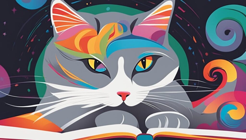 Online book offer with a picture of a cat sitting next to a book